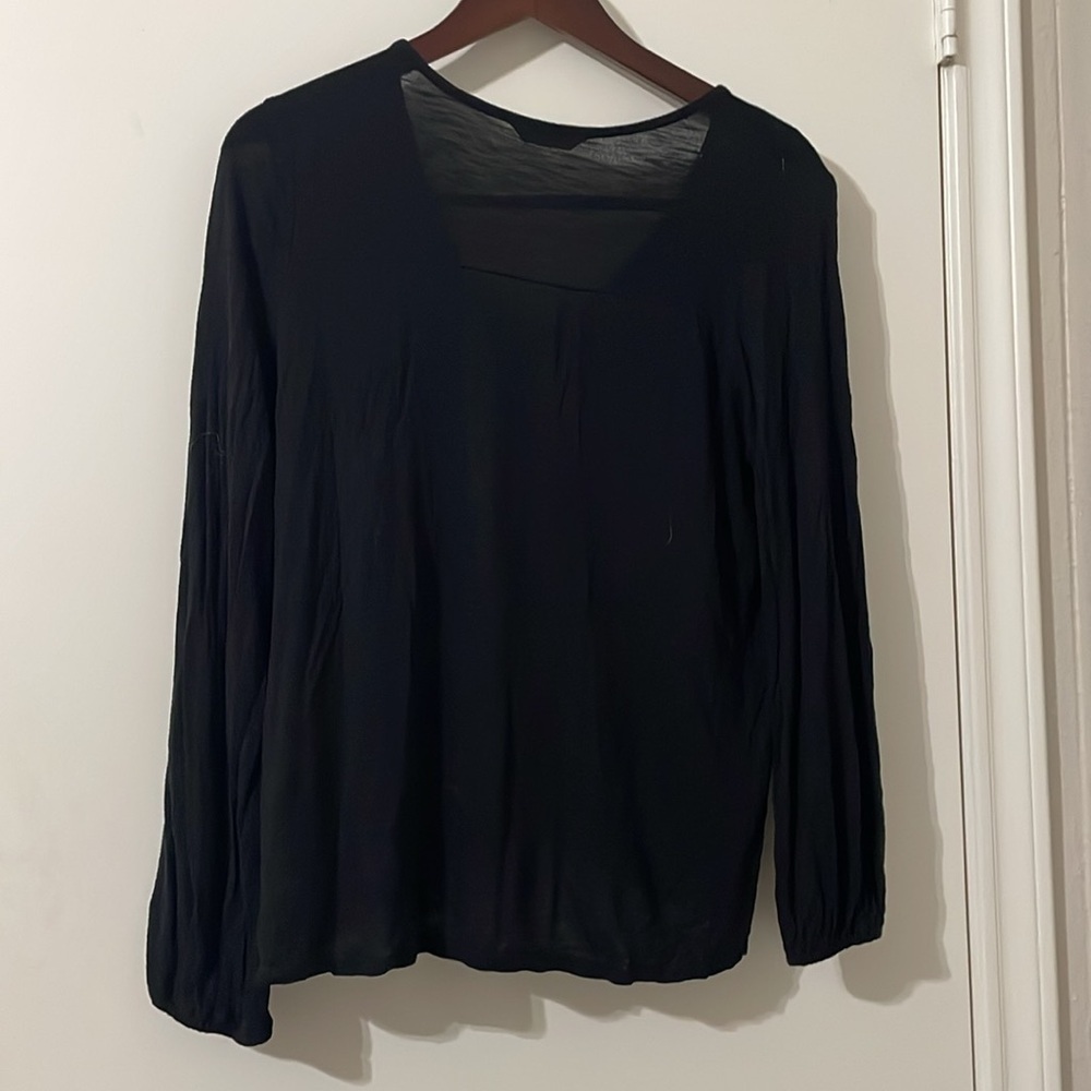 Luck Brand Black Half Button-Front Women's Top Size S - Picture 3 of 7